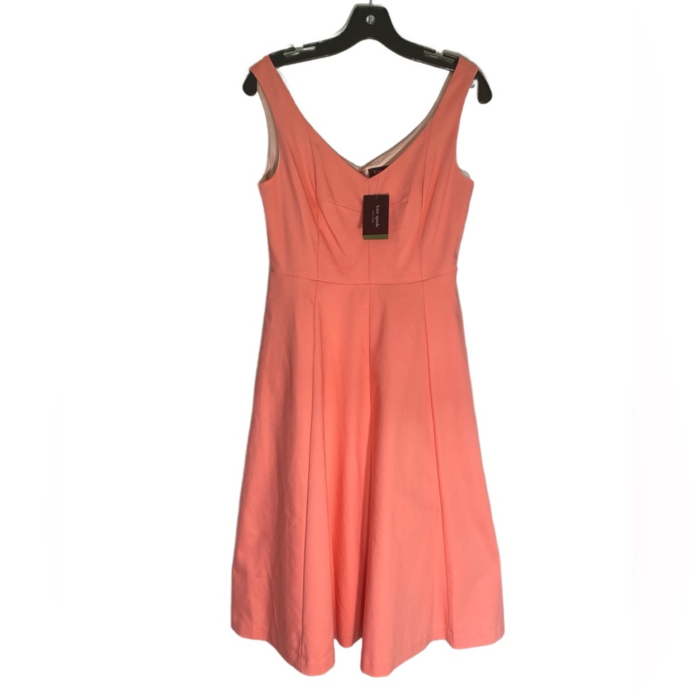 KATE Spade Twill Grace Midi Dress Fit and Flare Sea‎ Star Coral Sz 4 - NWT $398 - Picture 5 of 12